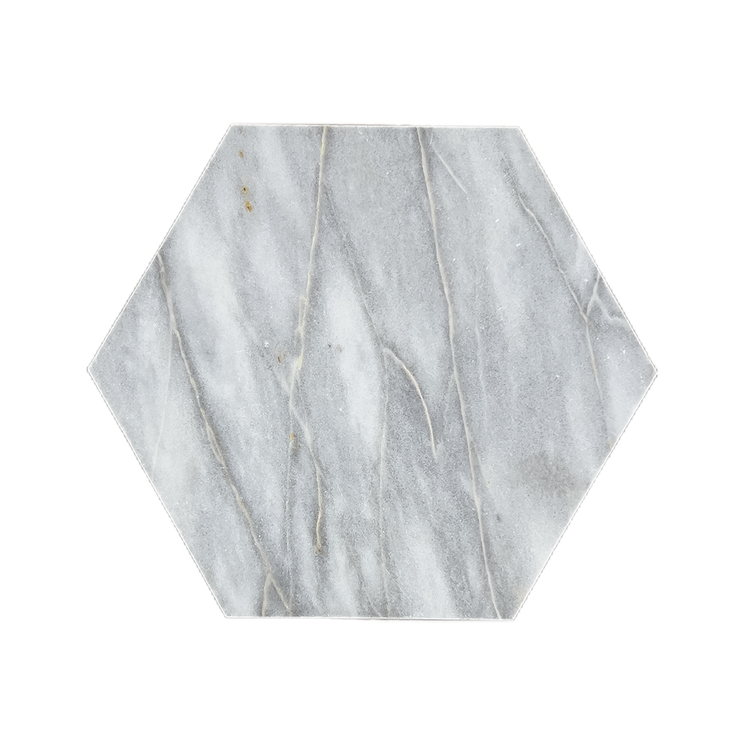 Mugla Grey 8 Inch Hexagon Honed Marble Tile
