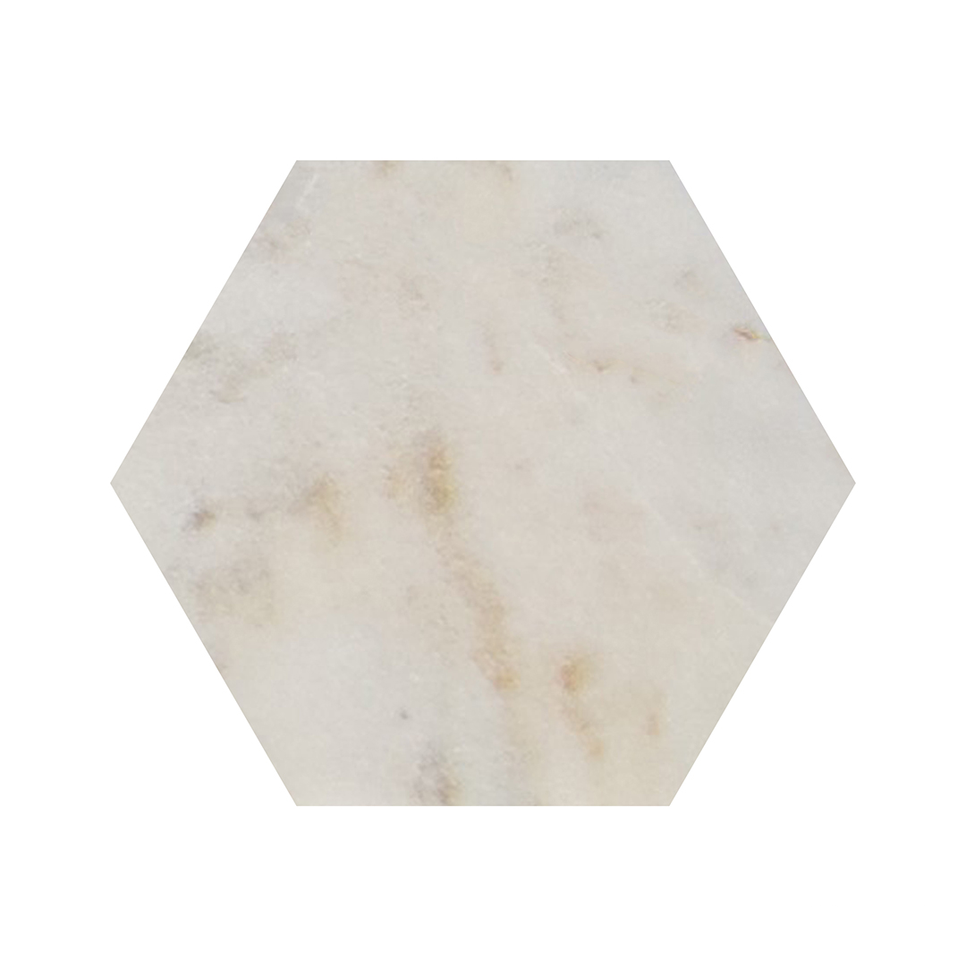 Golden 8 Inch Hexagon Honed Marble Tile