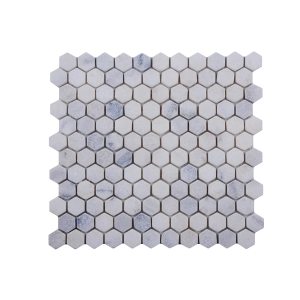 1'' Hexagon Carrara -Tumbled thumbnail 1