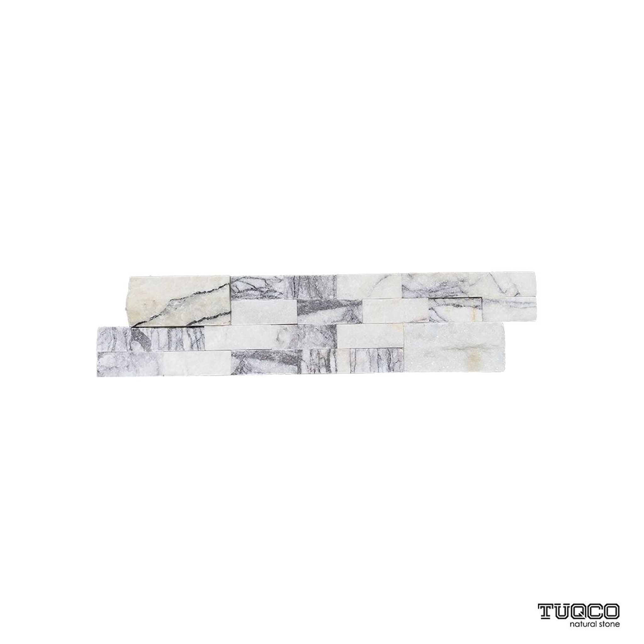 Calacatta Viola Split Face Marble Ledger Panel