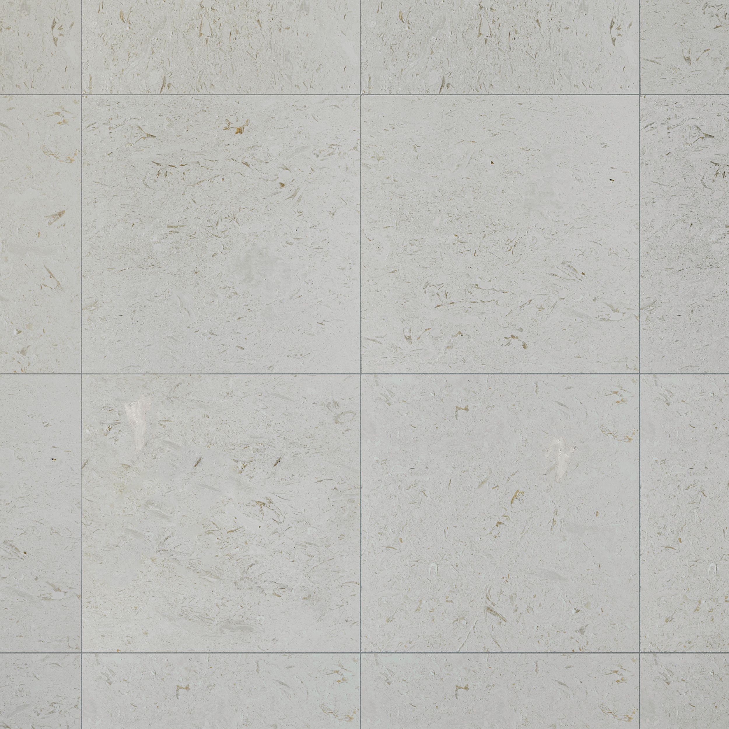 Brushed Shellstone limestone tile in creamy ivory and warm sand with fossils thumbnail 3