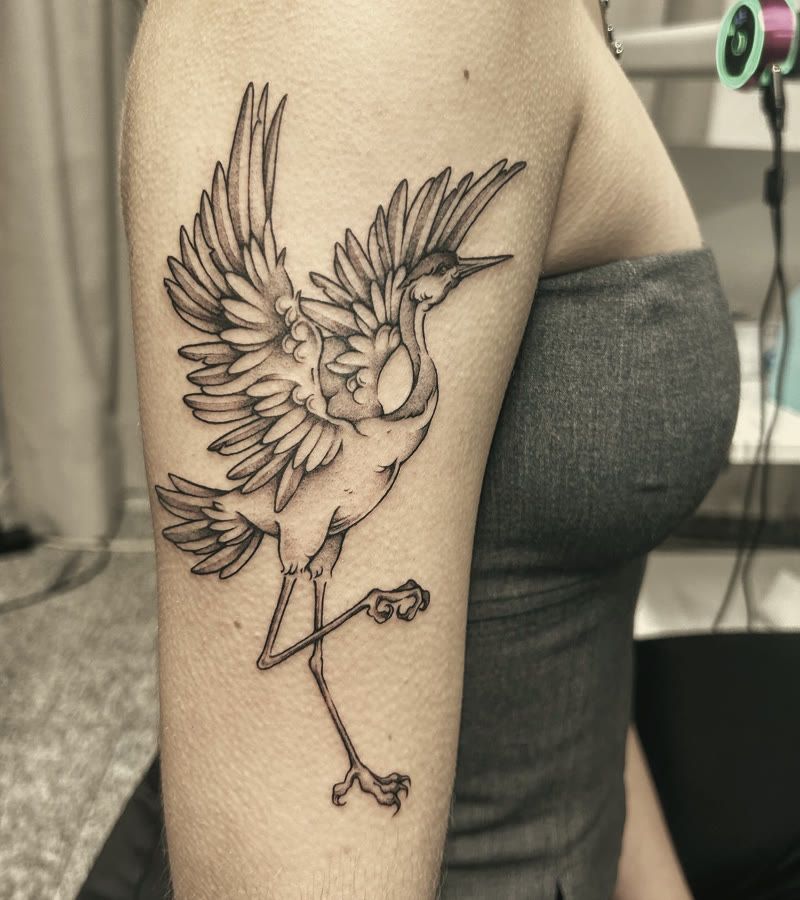 Kranich, Black & Grey, von Melinda Dür