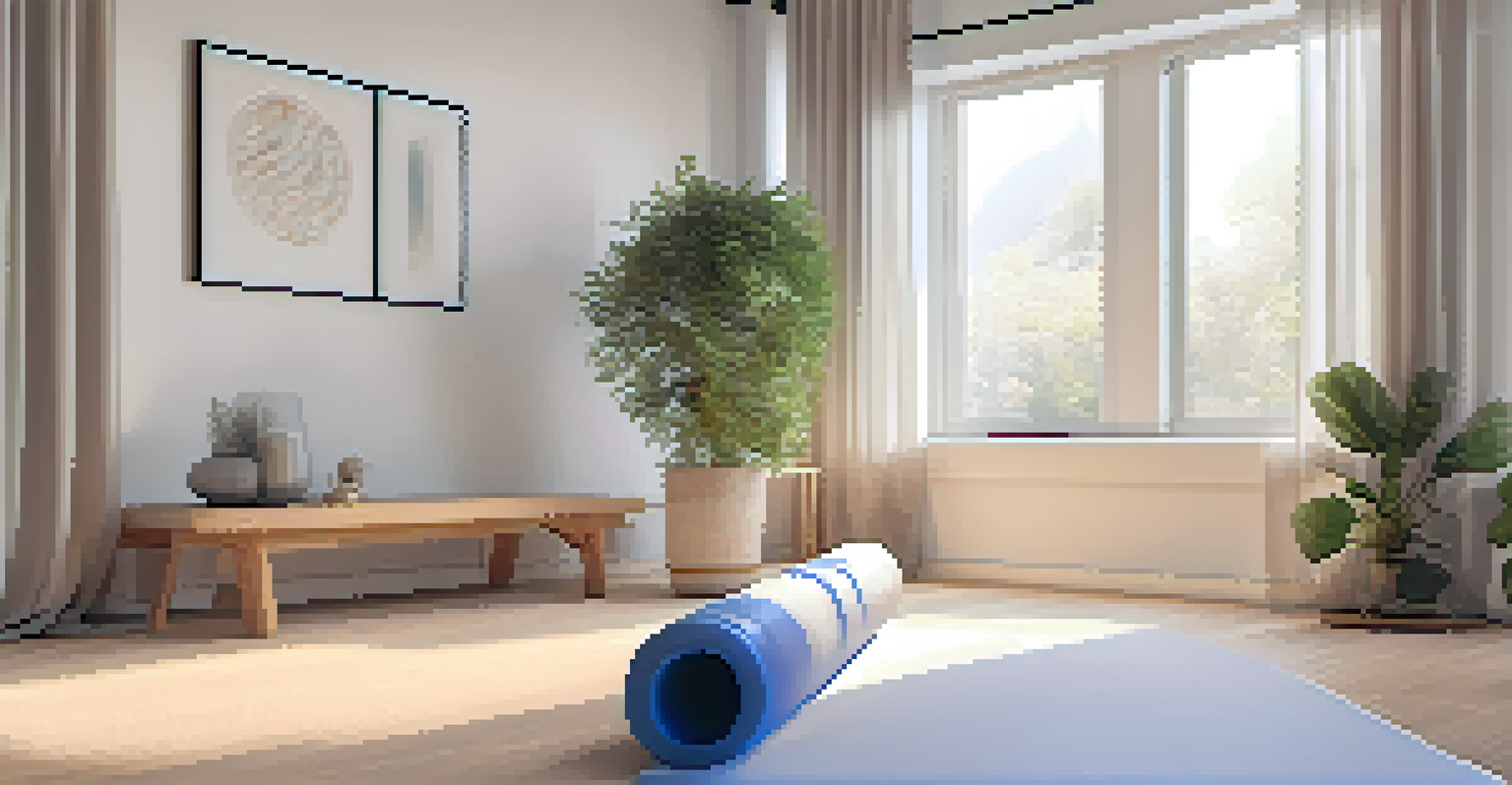 A calm recovery area with a foam roller and yoga mat, designed for relaxation.