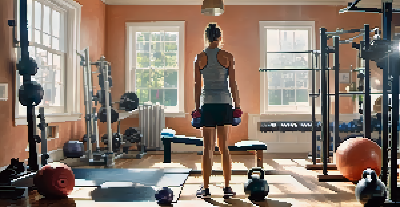 An athlete executing kettlebell swings and Romanian deadlifts in a well-lit home gym.