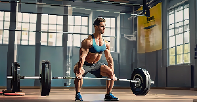 A person performing a Romanian deadlift with proper form in a gym, highlighting their posture and the barbell they are holding.