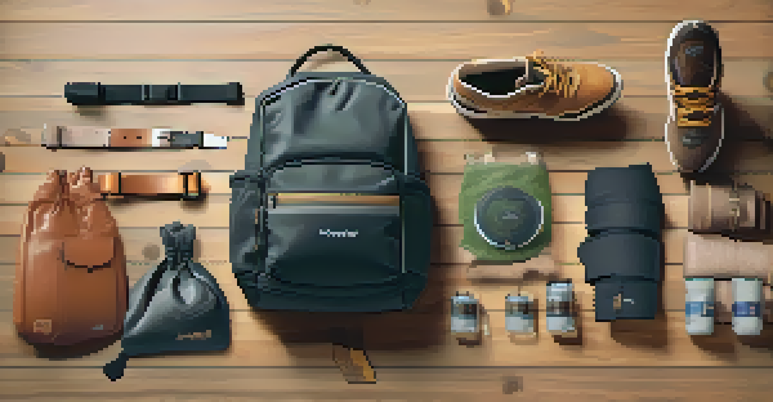 Eco-friendly powerlifting accessories displayed on a wooden floor, including a lifting belt and knee sleeves.