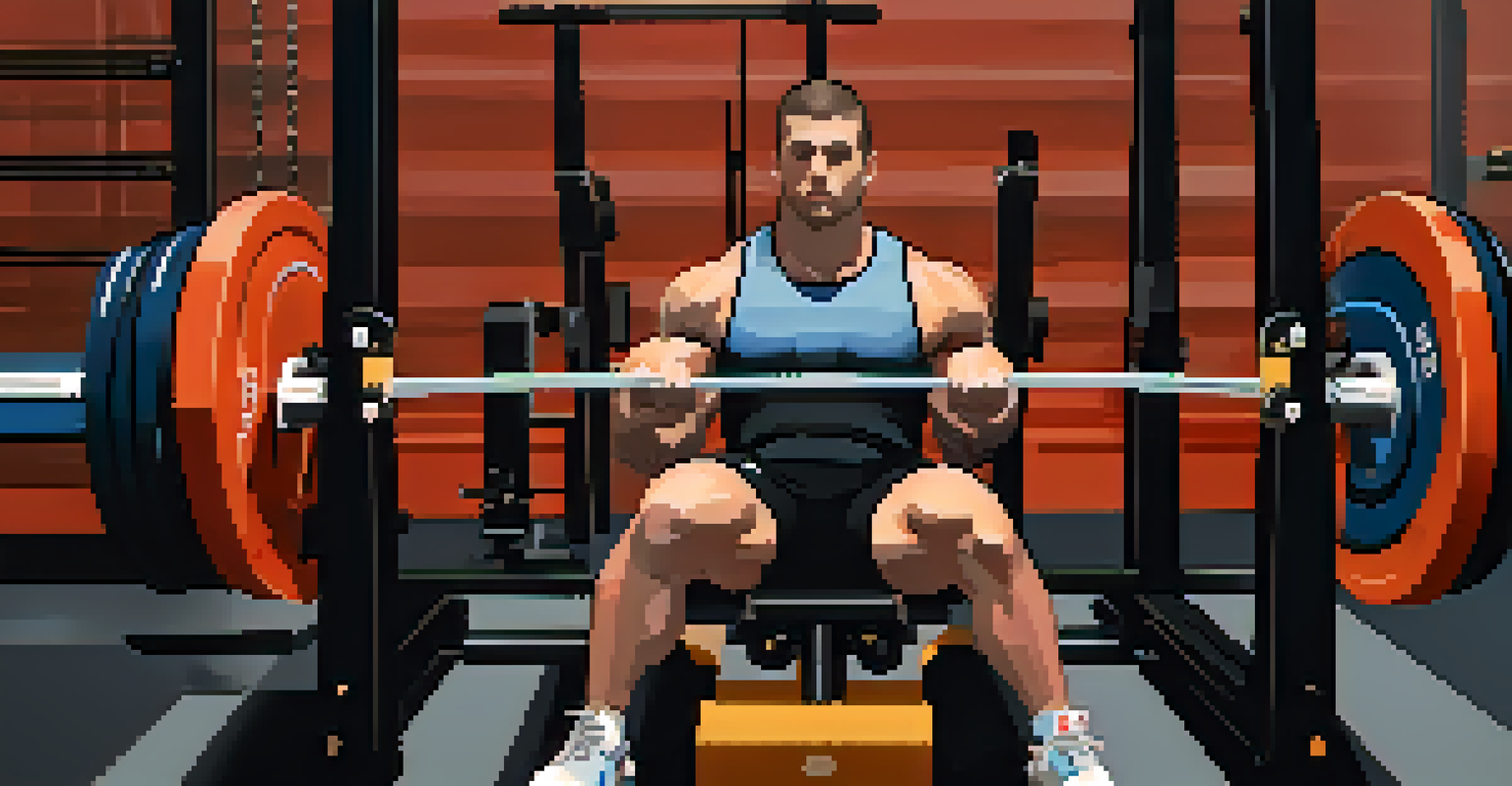 Close-up of adaptive powerlifting equipment, focusing on a specialized bench and an athlete preparing to lift weights.