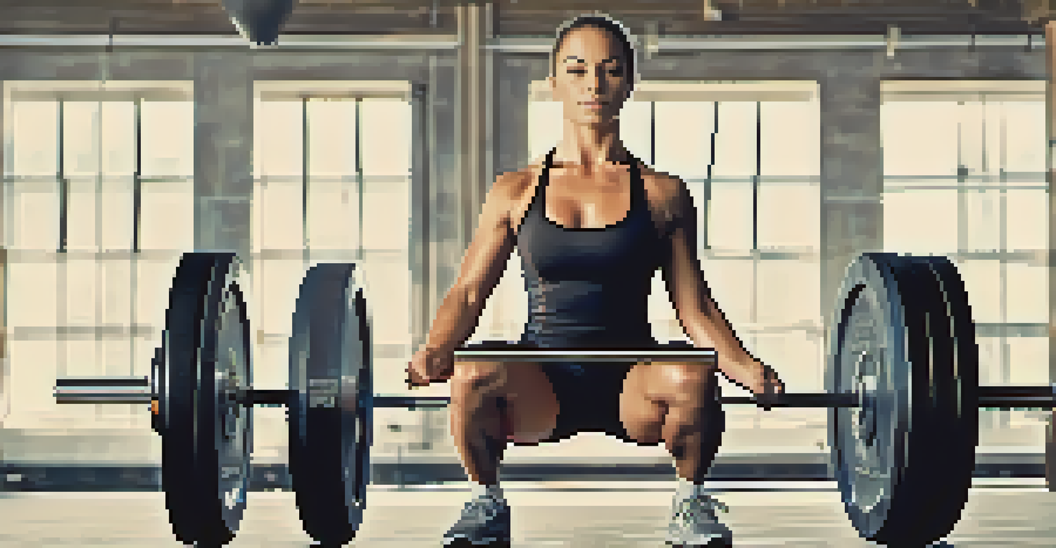 An infographic showing a progression of powerlifting exercises for hip rehabilitation, including bodyweight squats and deadlifts.