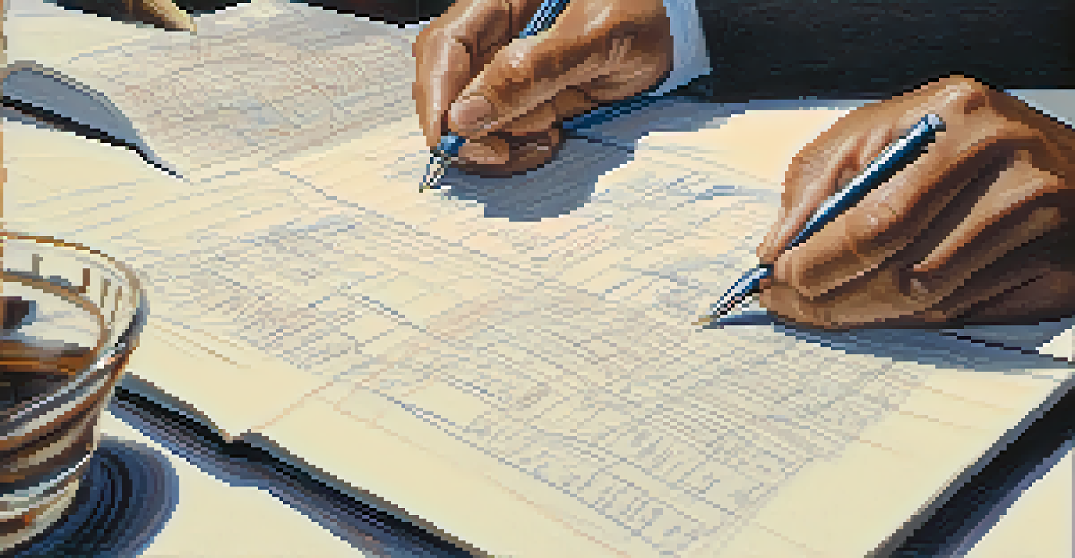 Close-up of hands holding a notepad with a storyboard sketch representing a successful performance.