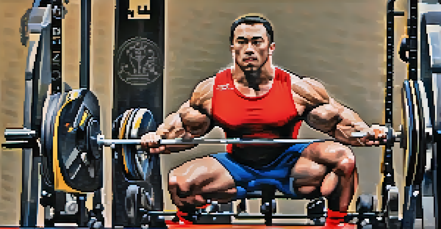 A split-screen image showing a powerlifting session on one side and an endurance training session on the other, highlighting the connection between strength and endurance.