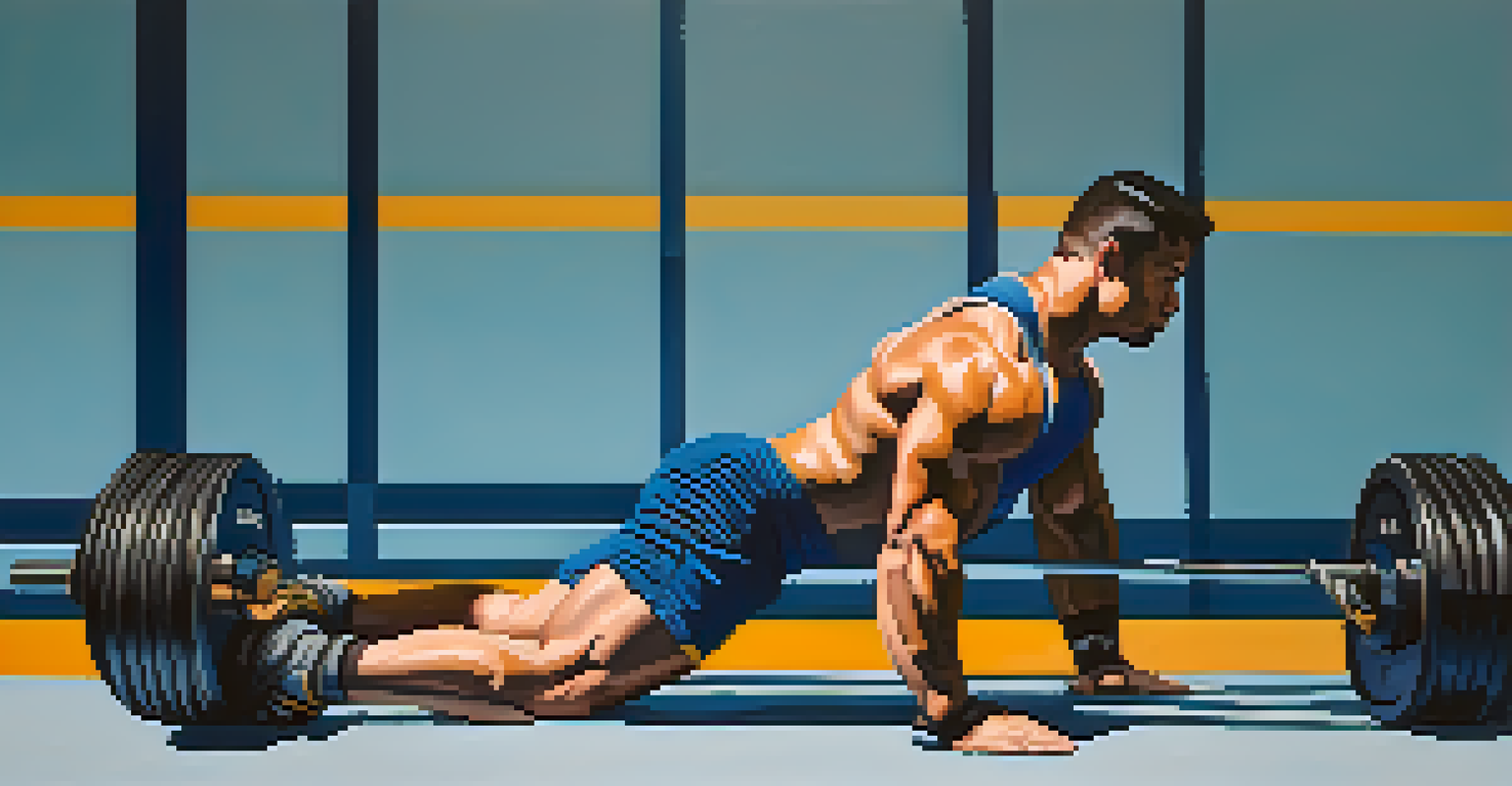 A split image showing a powerlifter lifting weights on one side and peacefully sleeping on the other, illustrating the balance of training and recovery.