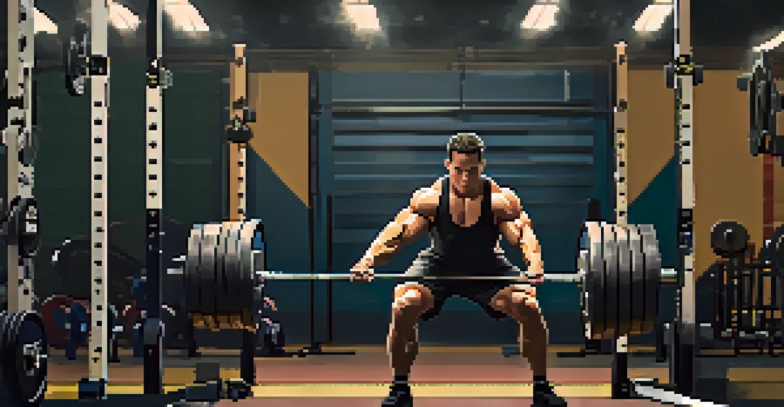 A mentor assisting a mentee with deadlift training in a dynamic powerlifting environment.