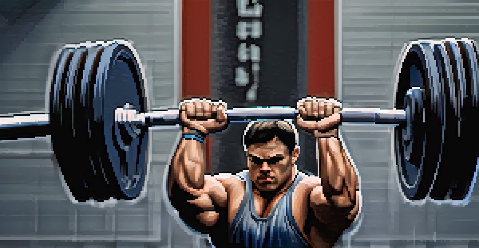 Close-up of a powerlifting athlete's hands gripping a barbell, showcasing strength and focus during training.