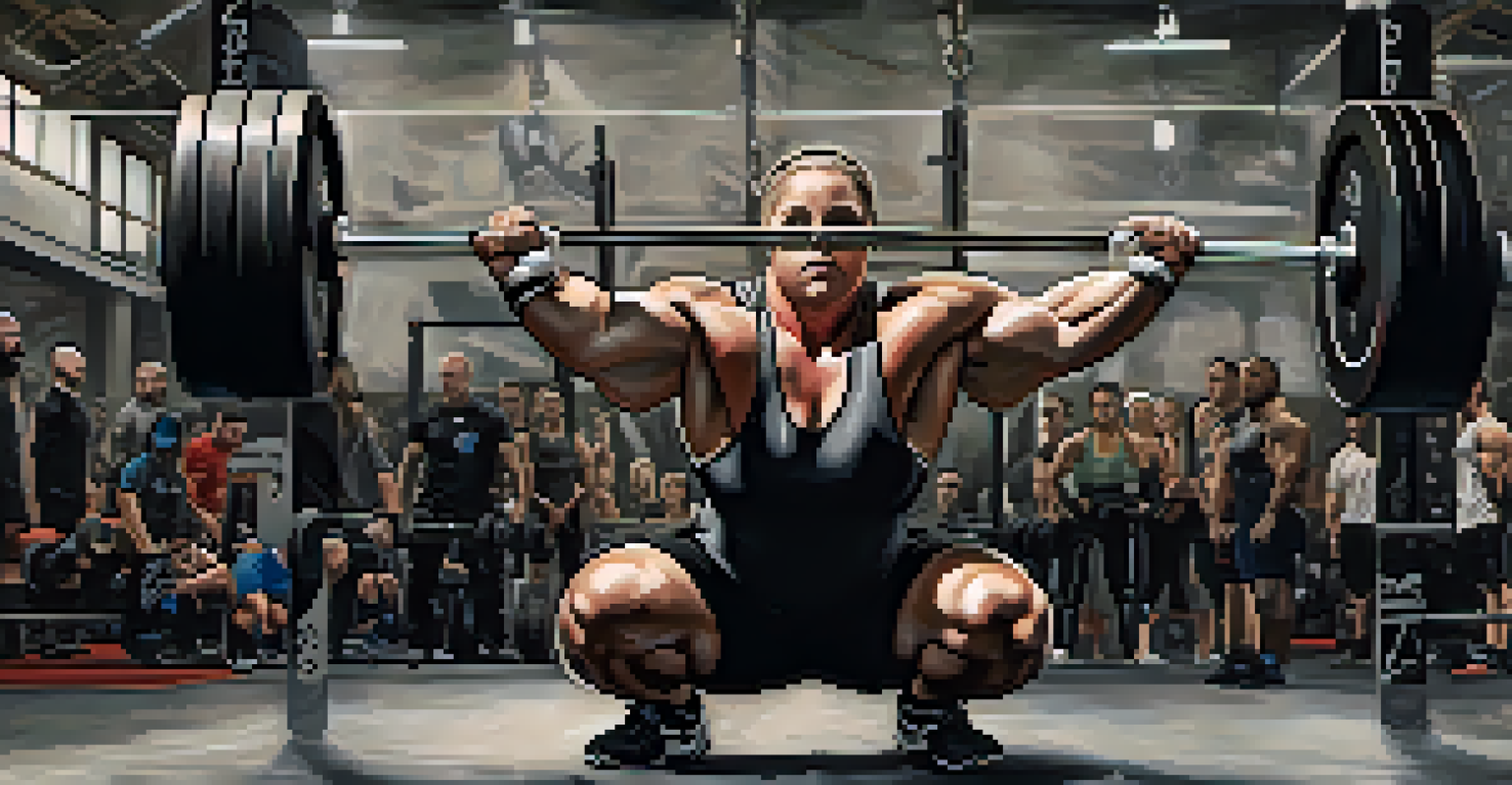A split image showing a powerlifter lifting weights and a CrossFit athlete performing a clean and jerk.