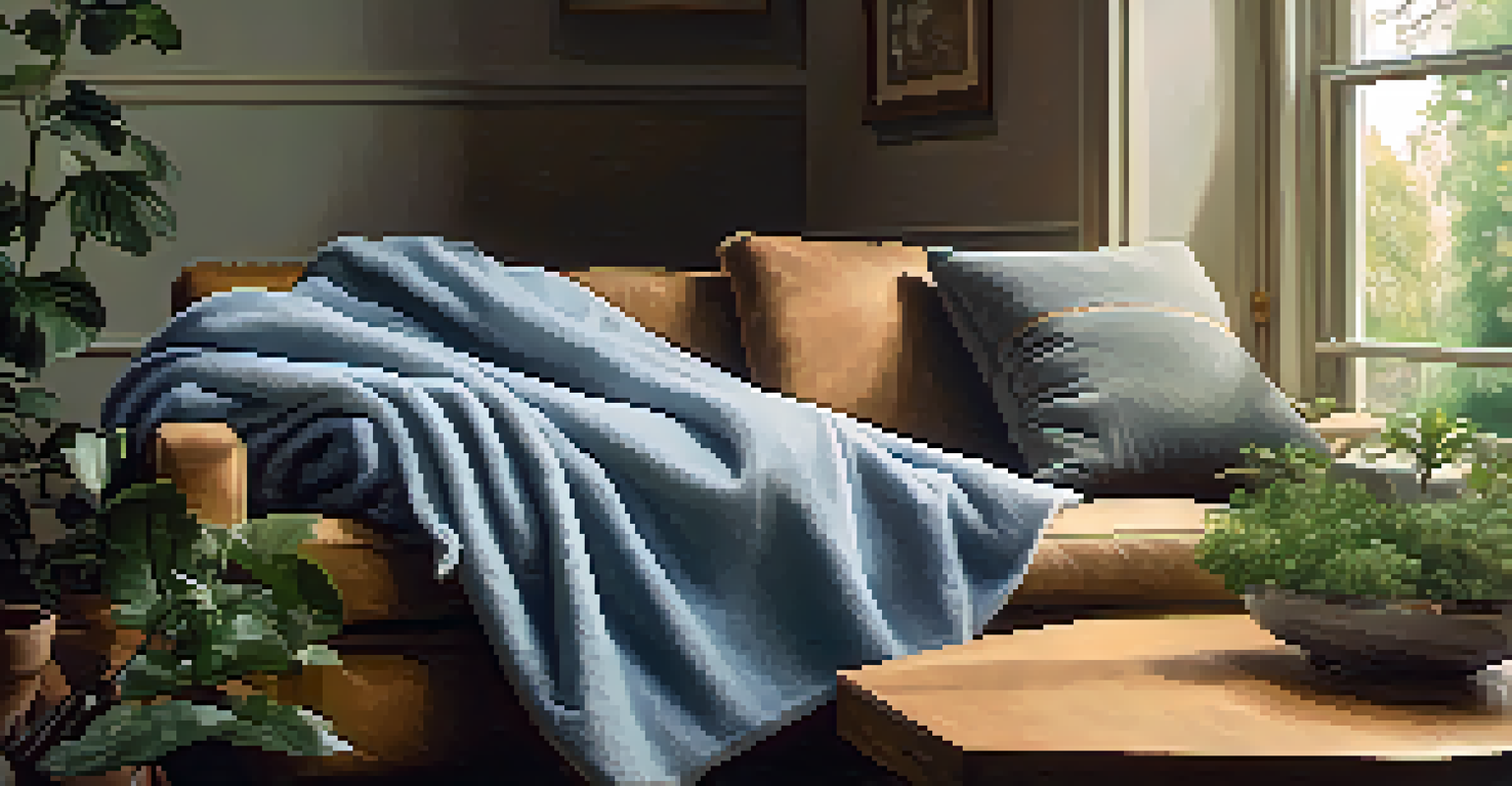 A powerlifter peacefully napping on a couch, surrounded by a relaxing and bright environment.
