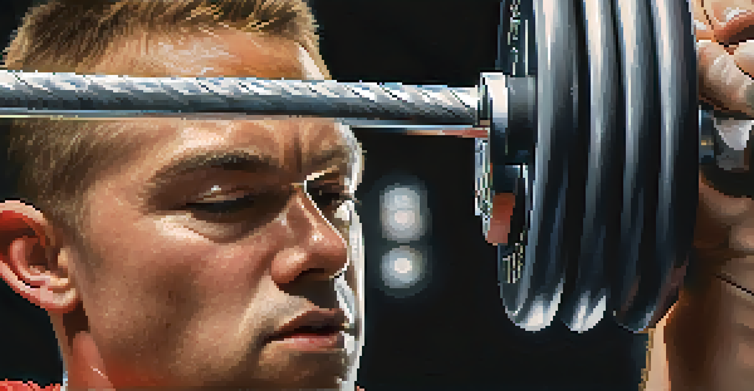 A powerlifter cleaning a barbell with a microfiber cloth, showcasing the texture of the knurling and the lifter's focus.