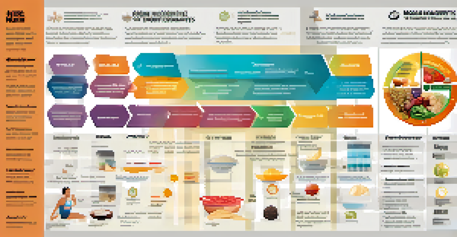 An infographic highlighting the roles of macronutrients in nutrition for powerlifters, with colorful sections and icons.