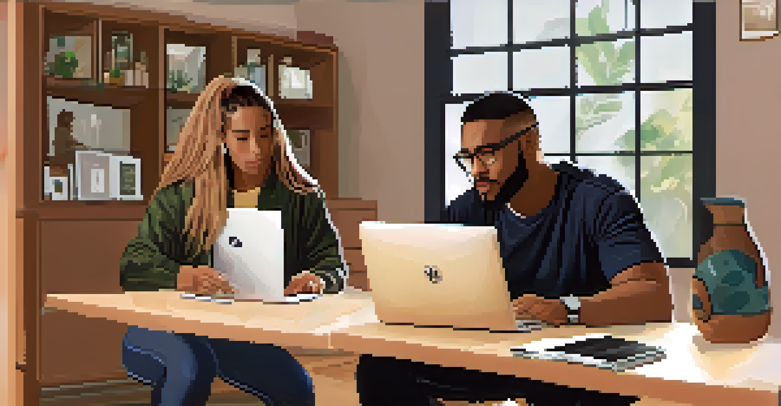 A virtual powerlifting mentorship session with a mentor demonstrating techniques on video call while a mentee takes notes.