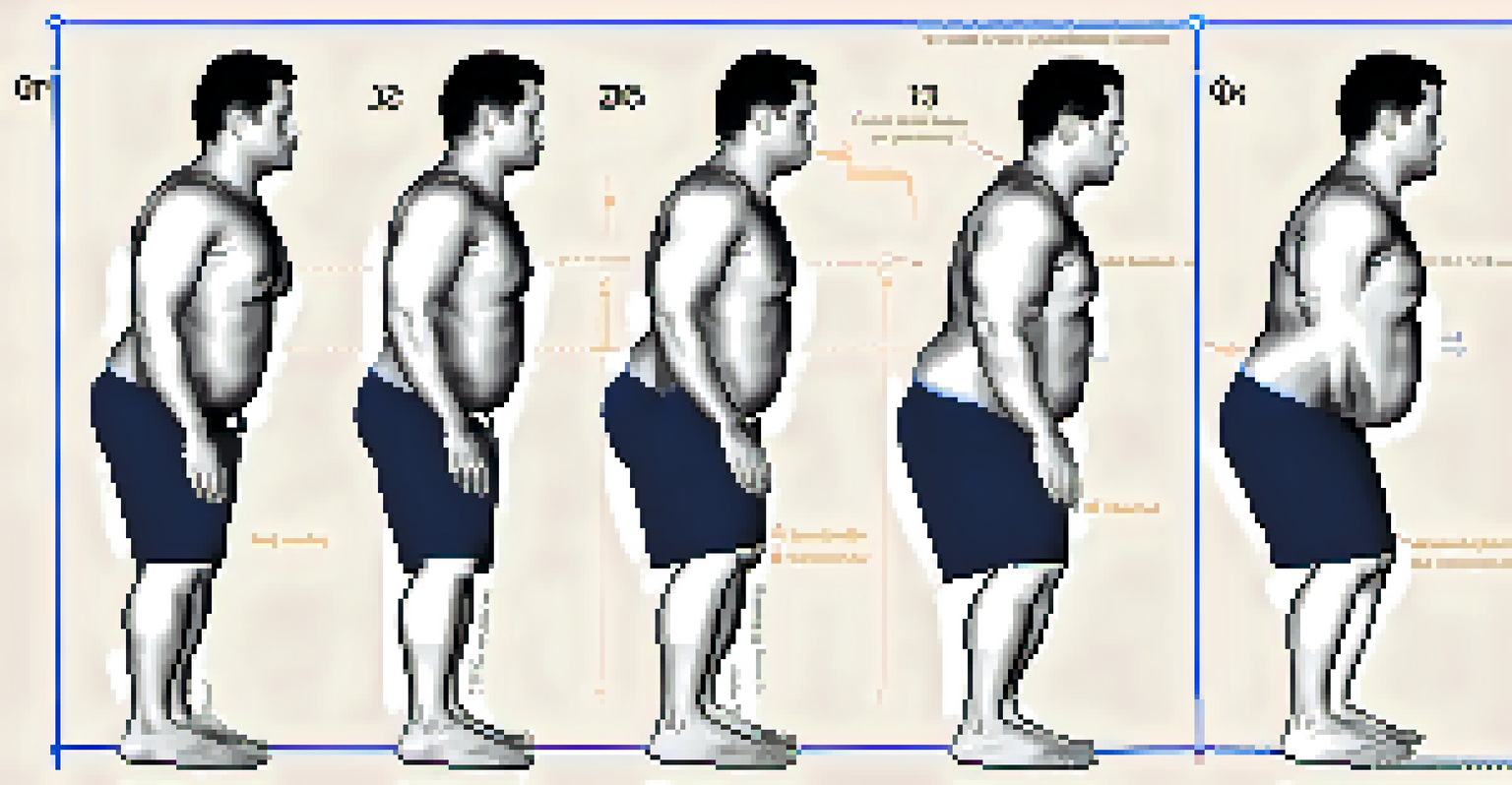 An instructional diagram showing the stages of a proper squat with labeled body mechanics.