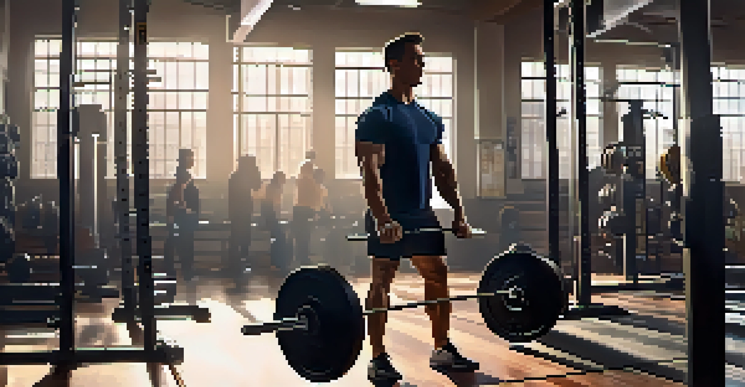 A coach helping a young male athlete with deadlift technique in a well-equipped gym.