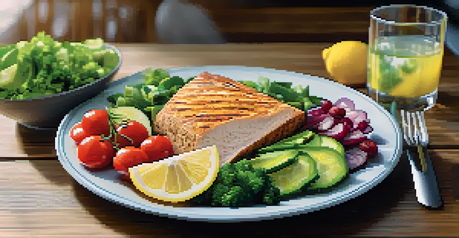 A nutritious post-workout meal with proteins, vegetables, and a glass of water, highlighting the importance of nutrition for muscle recovery.