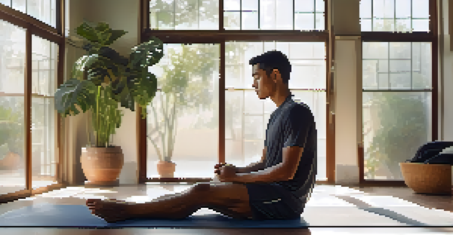 An athlete practicing breathing techniques in a calm setting.