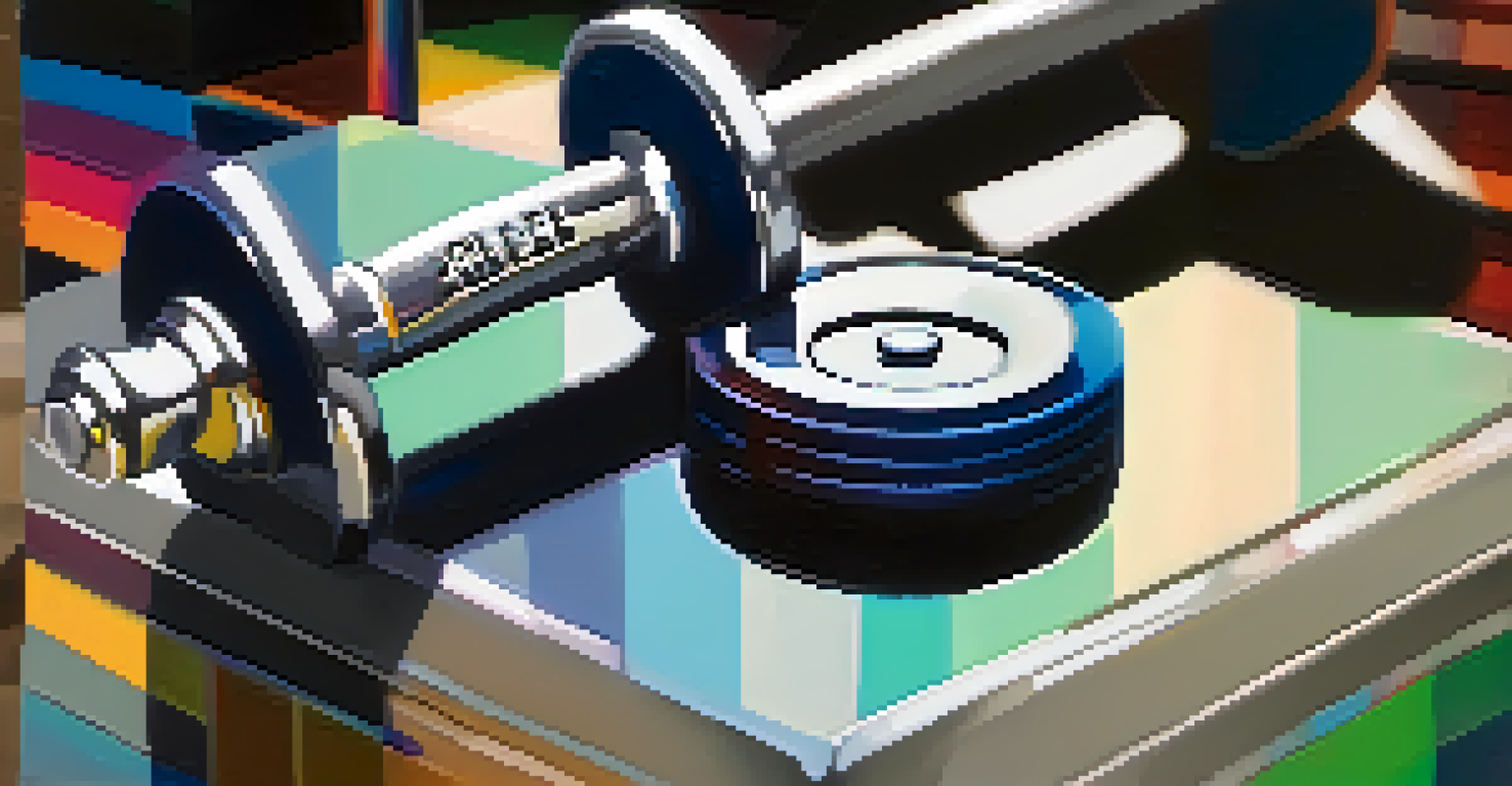 A close-up of a gym scale showing 300 pounds with colorful weights in the background.