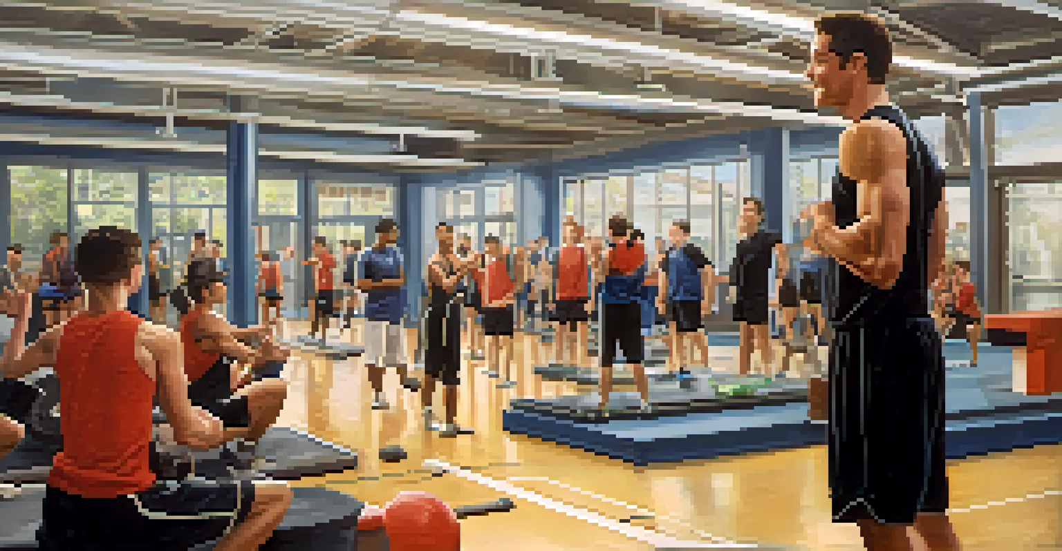 A coach and athlete celebrating a successful lift in a supportive gym environment, highlighting teamwork and encouragement.