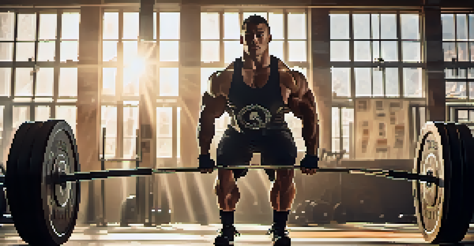 A powerlifter executing a deadlift with a lifting belt in a bright gym, highlighting proper technique and mobility aids.