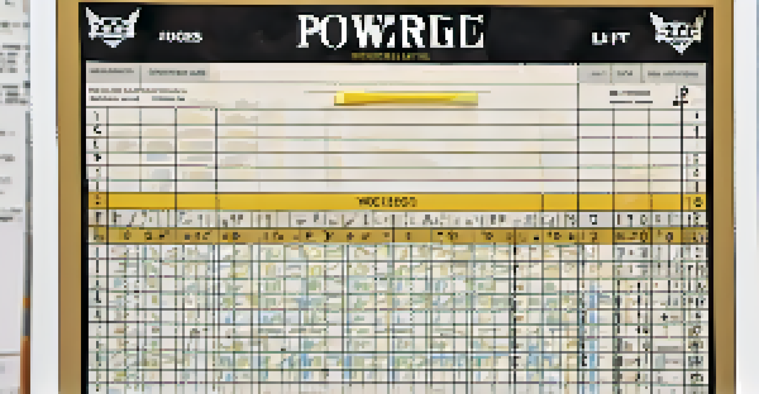 A scoring card filled out by judges at a powerlifting event, with blurred athletes in the background.