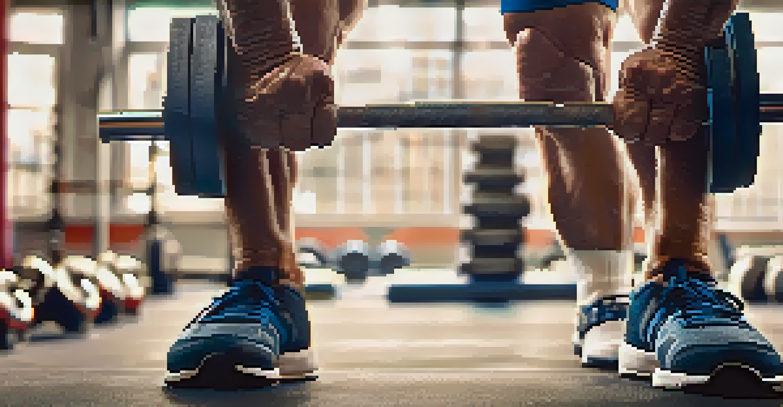 Close-up of an older adult's hands gripping a barbell in a gym setting.