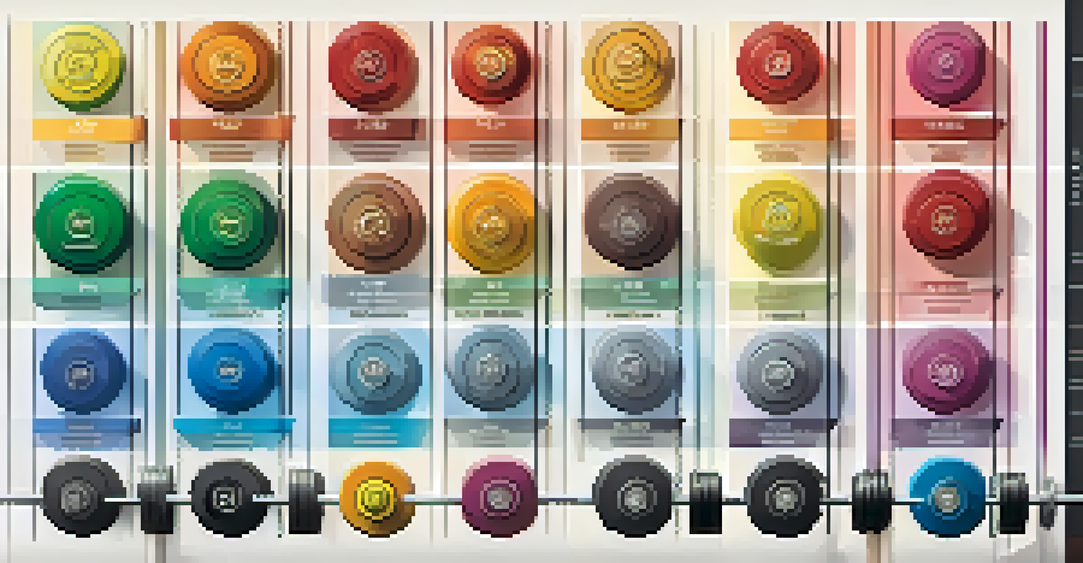 A colorful chart depicting the various powerlifting weight classes for men and women, clearly organized with icons representing athletes.