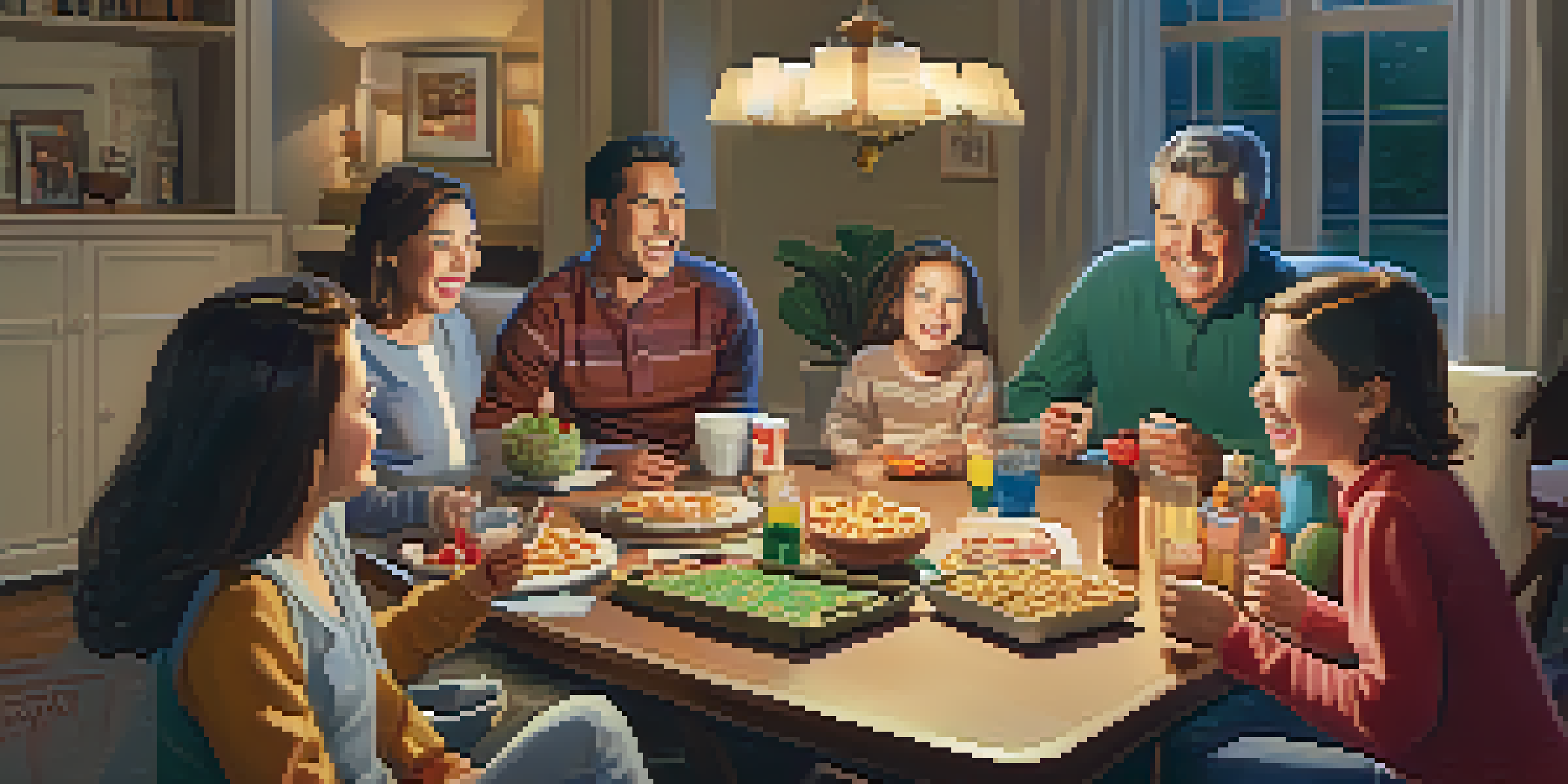 A family enjoying a game night in a cozy living room filled with laughter and joy.