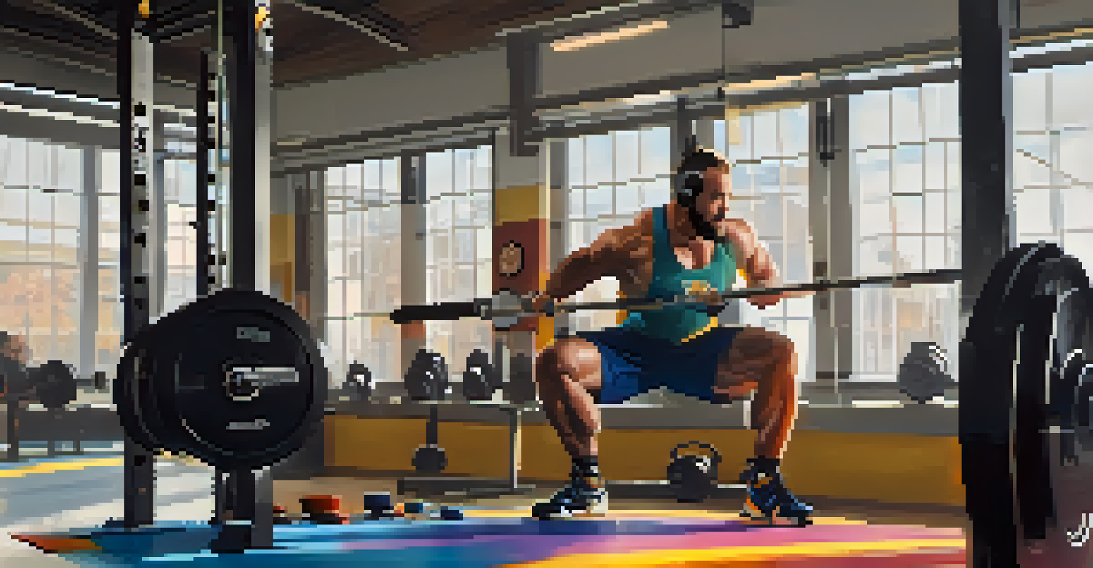 A powerlifting athlete demonstrating a lifting technique during a live workout session, with an interactive audience visible in comments.