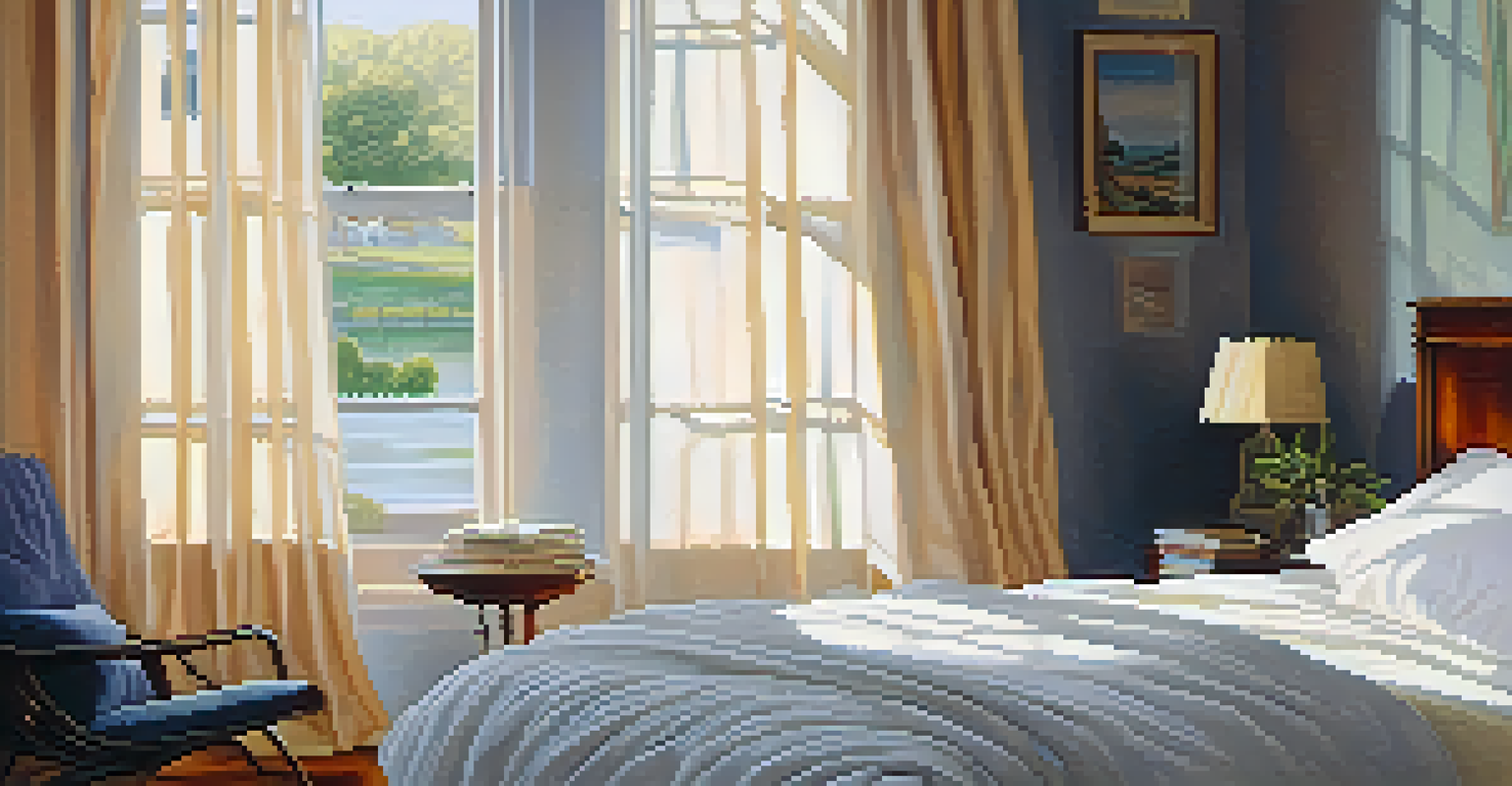 A peaceful bedroom scene with a person sleeping, soft light, and a bedside table with a glass of water.