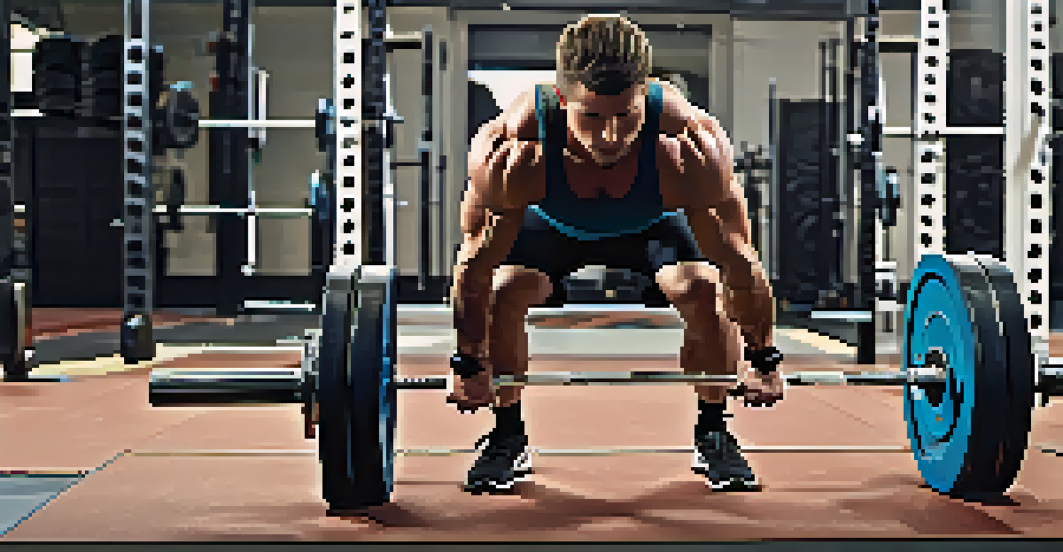 Close-up of an augmented reality interface providing real-time feedback to a lifter during a deadlift.