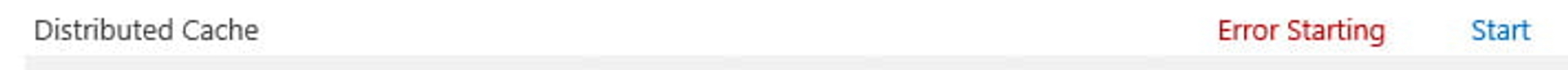 Trying to start Distributed Cache results in an error!