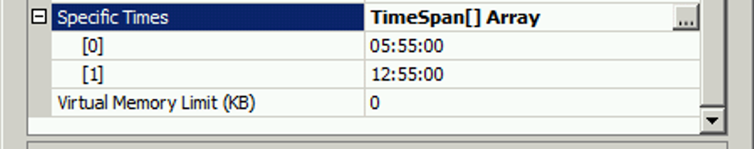 A screenshot showing the correct application of both recycle times: 5:55 and 12:55