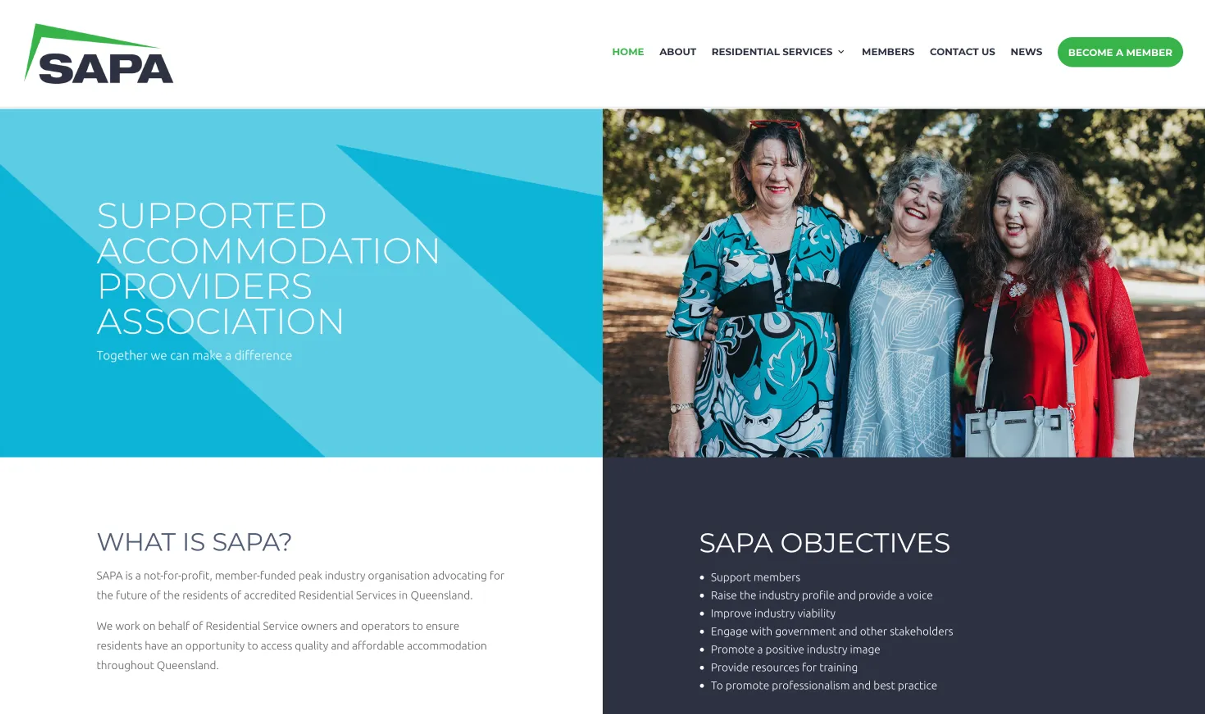 Supported Accommodation Providers Association website
