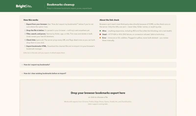 I built a tool to clean up browser bookmarks
