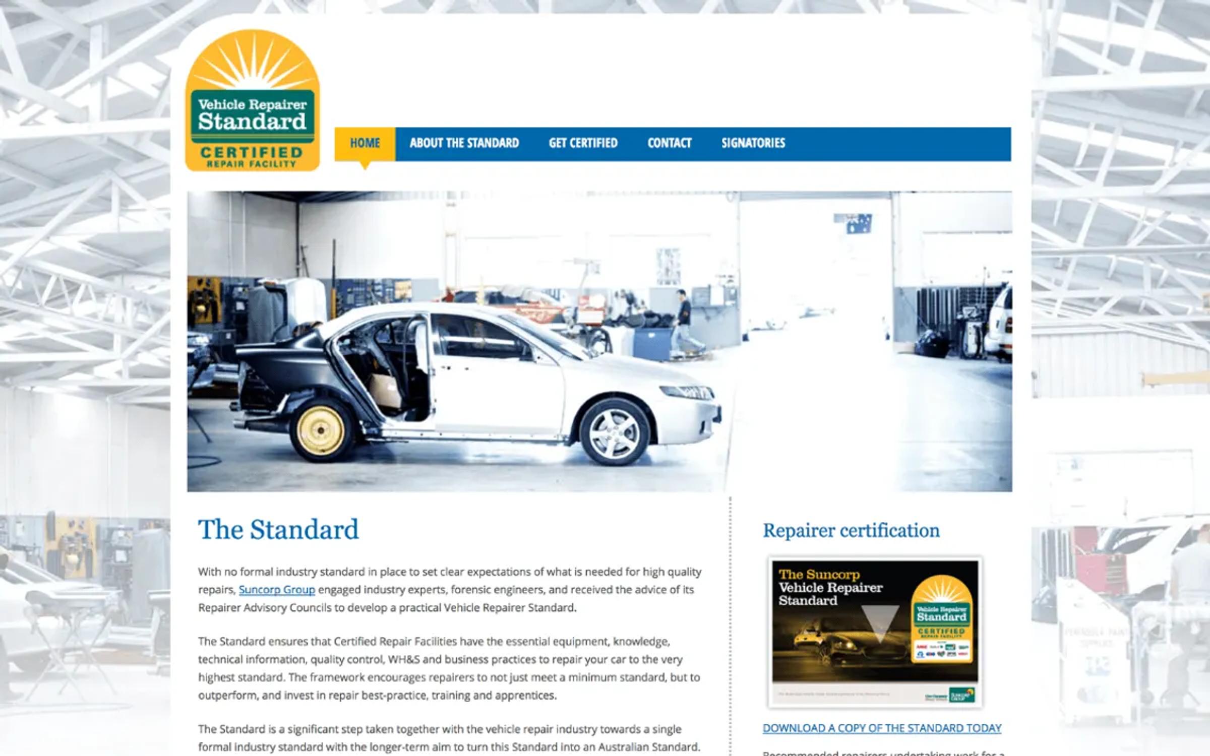 Vehicle Repairer Standard website