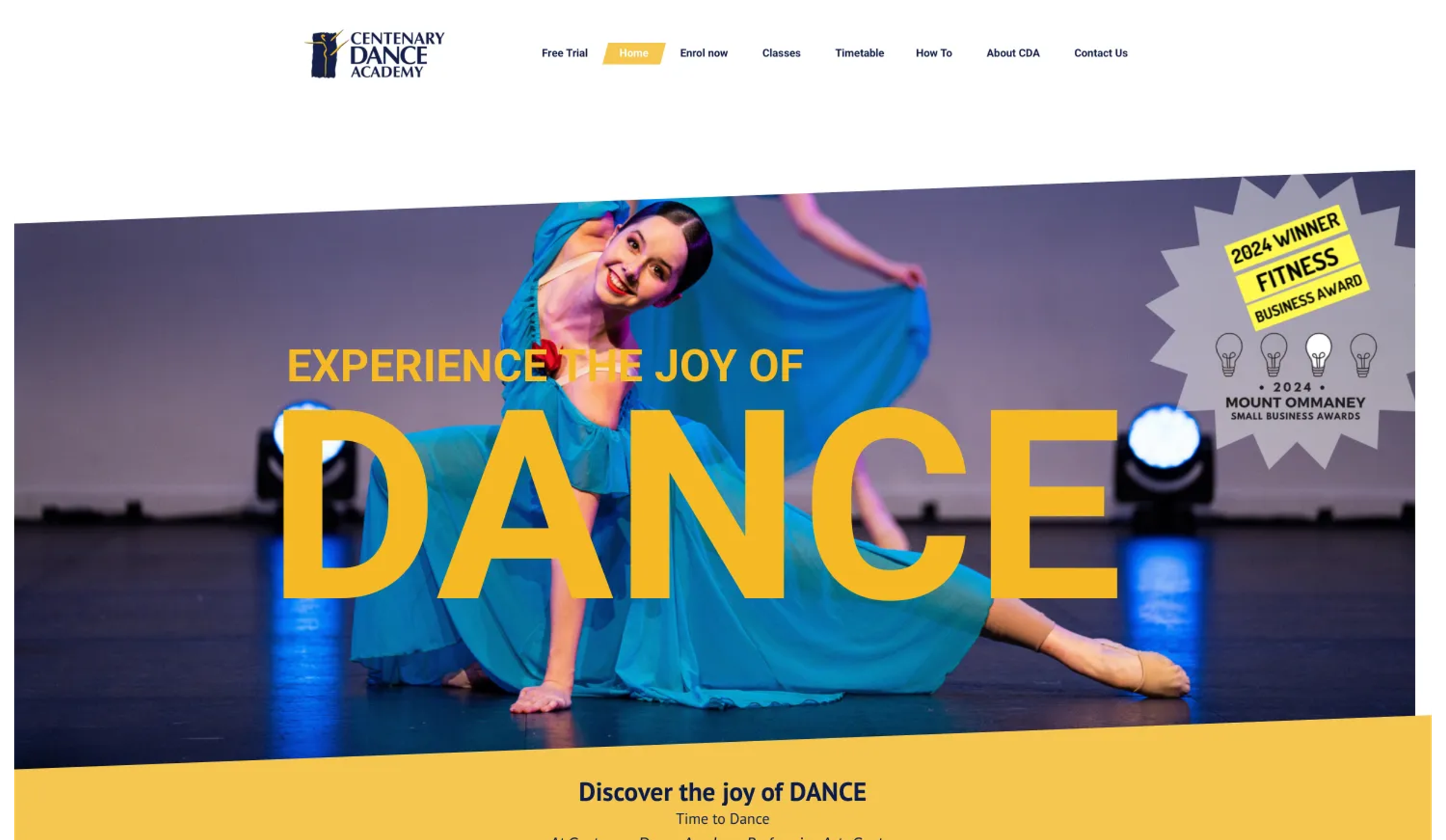 Centenary Dance Academy Website created by BrightSite