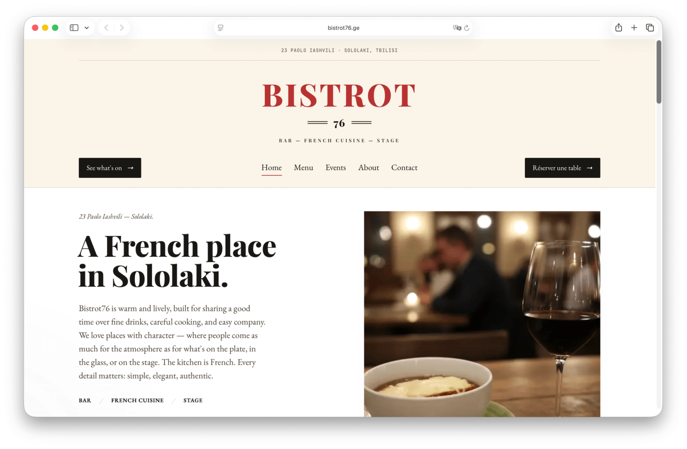 Bistrot76.ge - new website