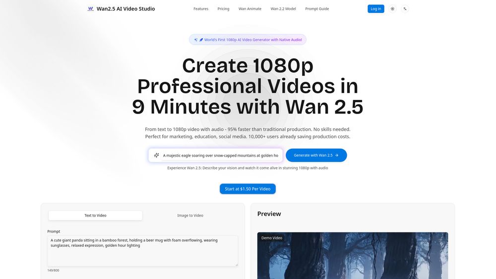 Screenshot of Wan2.5 AI Video Studio Screenshot of Wan2.5 AI Video Studio