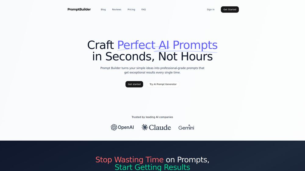 Screenshot of Prompt Builder Screenshot of Prompt Builder