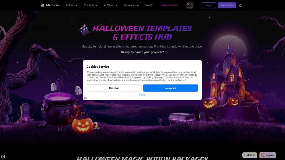 Screenshot of Media.io Halloween AI Generator