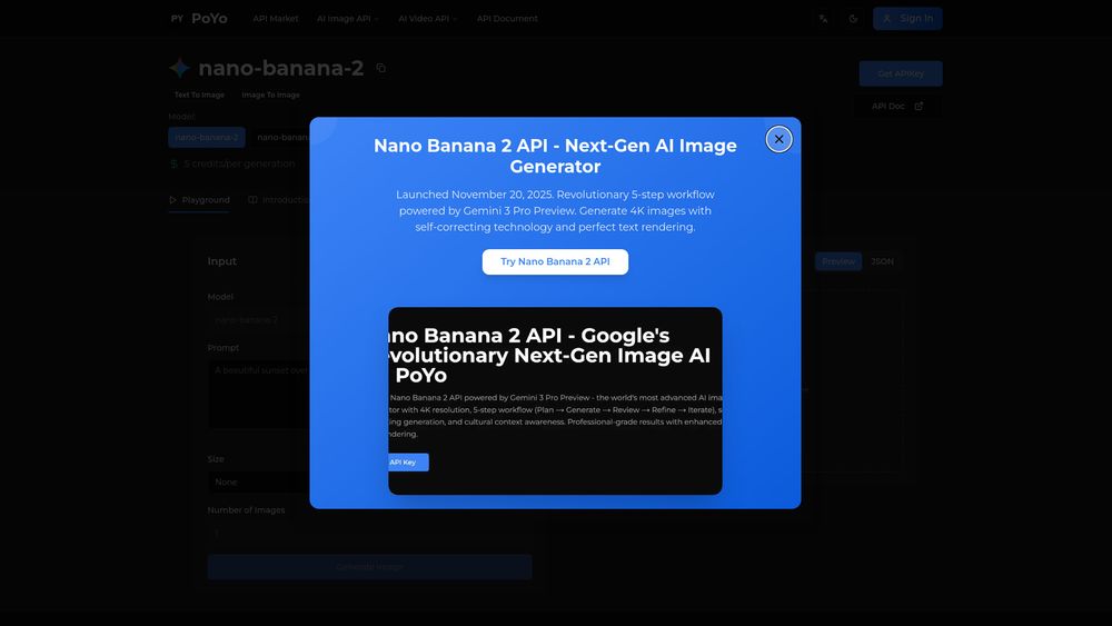 Screenshot of Nano Banana Pro API