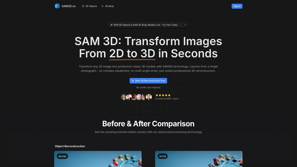 Screenshot of SAM 3D