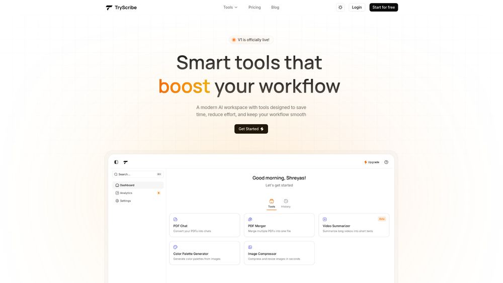 Screenshot of TryScribe