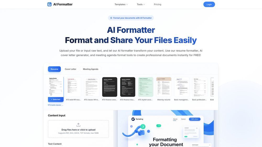 Screenshot of AI Formatter